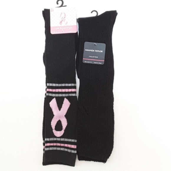 NWT, TWO PAIR KNEE HIGH SOCKS, size 5 - 11 - Picture 5 of 8